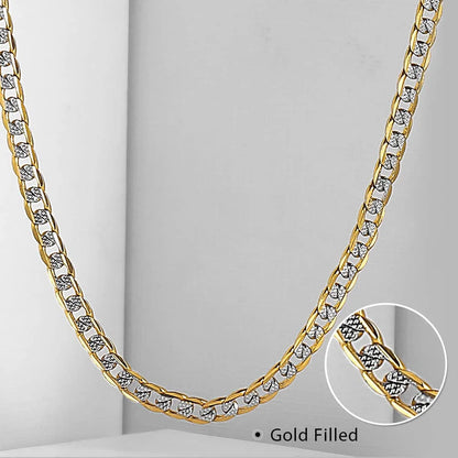 Trendsmax Gold Color Chain Necklace For Men Women Cuban Link Chain Male Necklace Fashion Men's Jewelry Wholesale Gifts 4mm GN64